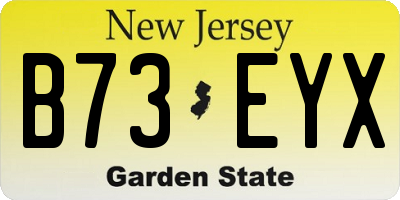 NJ license plate B73EYX