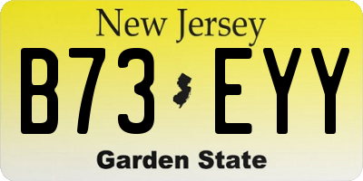 NJ license plate B73EYY