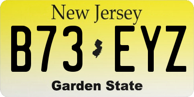 NJ license plate B73EYZ