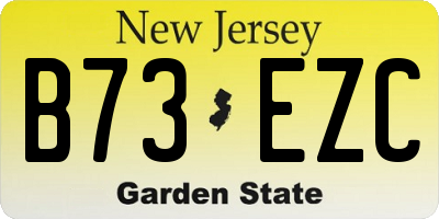 NJ license plate B73EZC