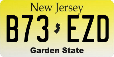 NJ license plate B73EZD
