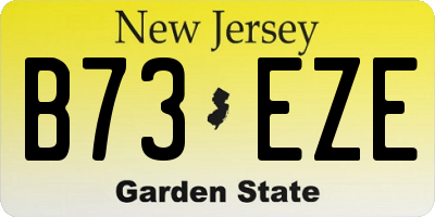 NJ license plate B73EZE