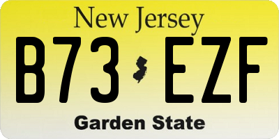 NJ license plate B73EZF