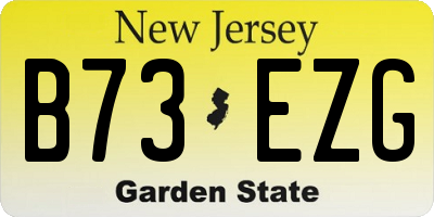 NJ license plate B73EZG
