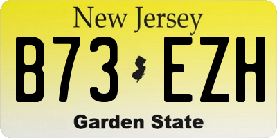NJ license plate B73EZH