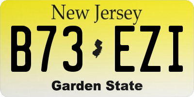 NJ license plate B73EZI