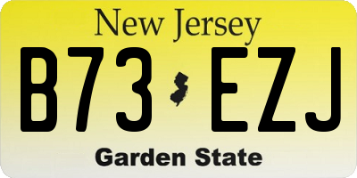 NJ license plate B73EZJ