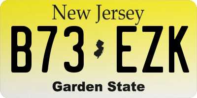 NJ license plate B73EZK