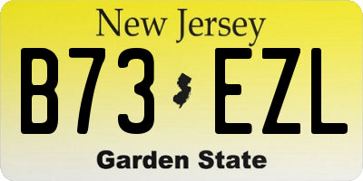 NJ license plate B73EZL