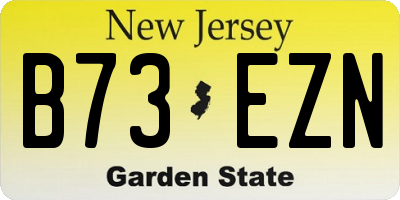 NJ license plate B73EZN