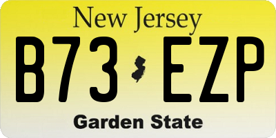 NJ license plate B73EZP