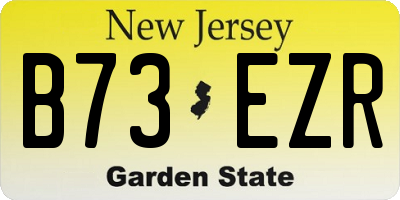 NJ license plate B73EZR