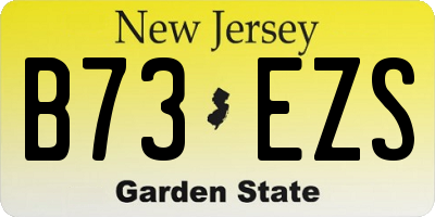NJ license plate B73EZS