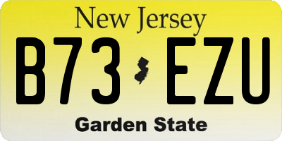 NJ license plate B73EZU