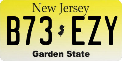 NJ license plate B73EZY