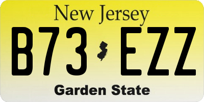 NJ license plate B73EZZ