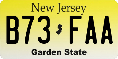 NJ license plate B73FAA