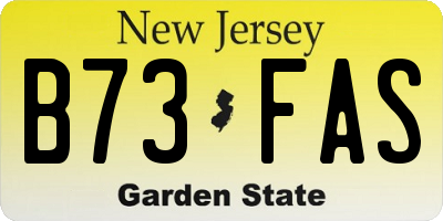 NJ license plate B73FAS