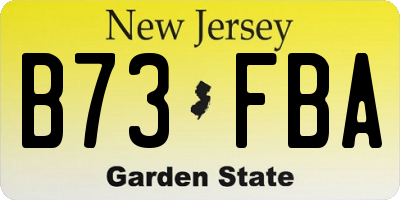 NJ license plate B73FBA