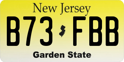 NJ license plate B73FBB