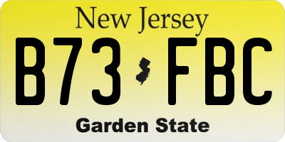 NJ license plate B73FBC