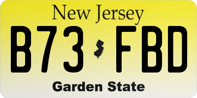 NJ license plate B73FBD