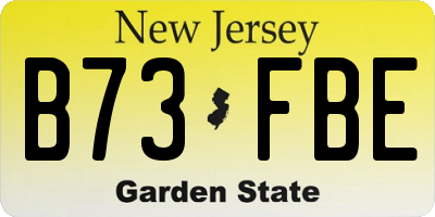 NJ license plate B73FBE