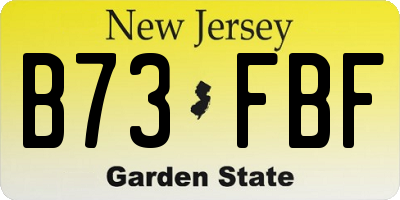 NJ license plate B73FBF