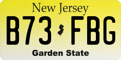 NJ license plate B73FBG