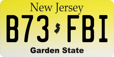 NJ license plate B73FBI