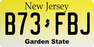 NJ license plate B73FBJ