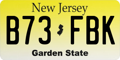 NJ license plate B73FBK