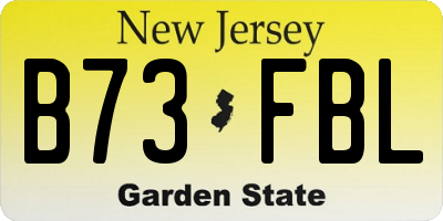 NJ license plate B73FBL