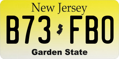 NJ license plate B73FBO
