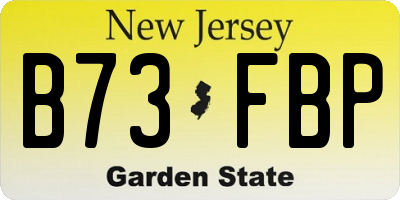 NJ license plate B73FBP