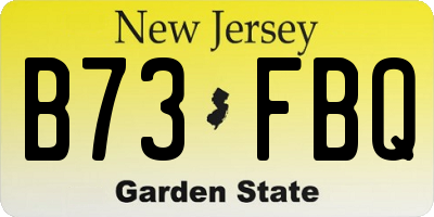 NJ license plate B73FBQ
