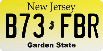NJ license plate B73FBR