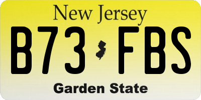NJ license plate B73FBS