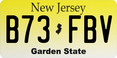 NJ license plate B73FBV