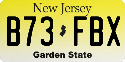 NJ license plate B73FBX