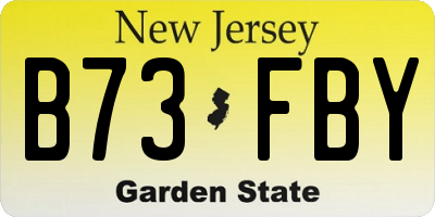 NJ license plate B73FBY