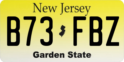 NJ license plate B73FBZ