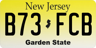 NJ license plate B73FCB