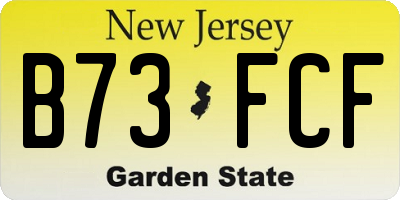 NJ license plate B73FCF