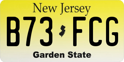 NJ license plate B73FCG