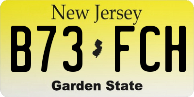 NJ license plate B73FCH