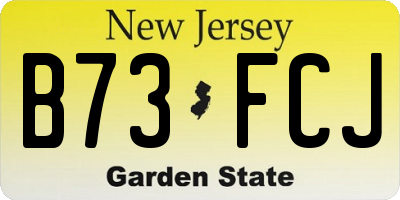 NJ license plate B73FCJ