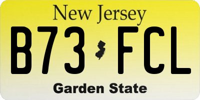 NJ license plate B73FCL