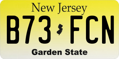 NJ license plate B73FCN