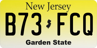 NJ license plate B73FCQ